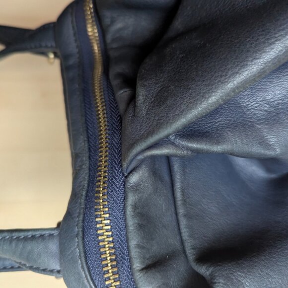 Hobo International Navy Blue Leather Vespa Convertable Backpack Satchel - Picture 3 of 15